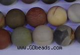 CPJ514 15.5 inches 12mm round matte polychrome jasper beads wholeasle