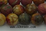 CPJ533 15.5 inches 10mm faceted round picasso jasper beads