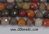 CPJ547 15.5 inches 6mm faceted round polychrome jasper beads