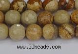 CPJ557 15.5 inches 8mm faceted round picture jasper beads