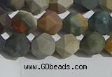 CPJ591 15.5 inches 8mm faceted nuggets matte polychrome jasper beads