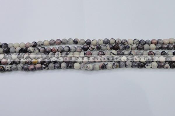 CPJ600 15.5 inches 4mm round purple striped jasper beads wholesale