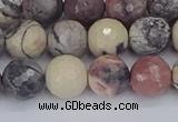 CPJ612 15.5 inches 8mm faceted round purple striped jasper beads