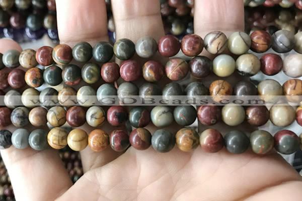 CPJ634 15.5 inches 6mm round picasso jasper beads wholesale