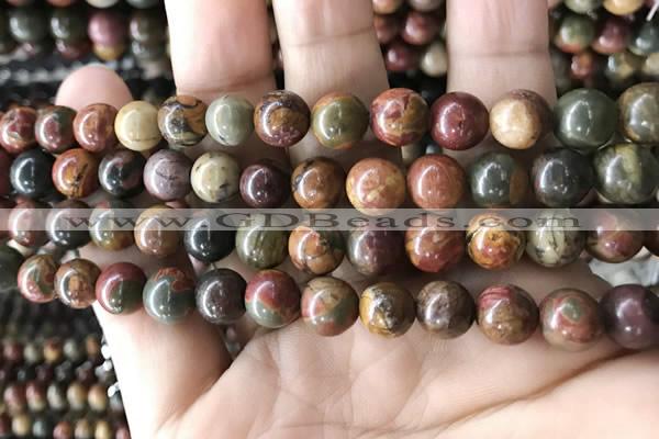 CPJ635 15.5 inches 8mm round picasso jasper beads wholesale