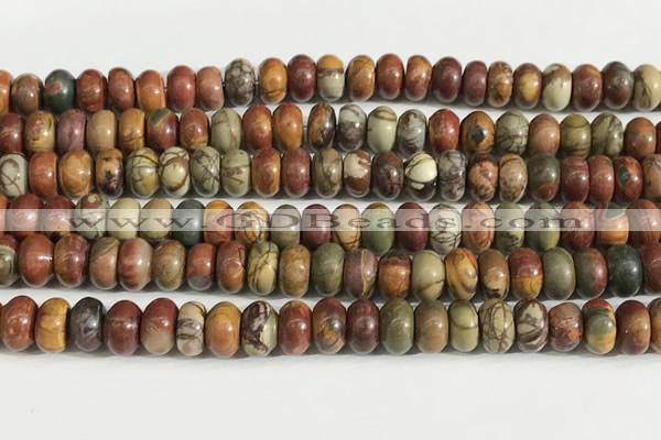 CPJ678 15.5 inches 5*8mm rondelle picasso jasper beads wholesale