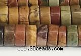 CPJ681 15.5 inches 3*6mm heishi picasso jasper beads wholesale