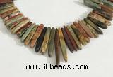 CPJ688 Top drilled 5*15mm - 

6*45mm sticks picasso jasper beads