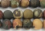 CPJ736 15 inches 6mm round matte picasso jasper beads