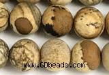 CPJ747 15 inches 8mm round matte picture jasper beads