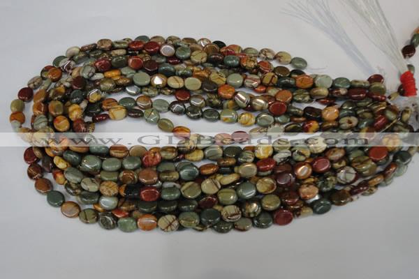 CPJ82 15.5 inches 8*10mm oval picasso jasper gemstone beads