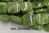 CPO08 15.5 inches 12*12mm square olivine gemstone beads wholesale