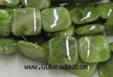 CPO09 15.5 inches 16*16mm square olivine gemstone beads wholesale