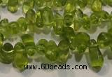 CPO115 Top-drilled 3*7mm teardrop natural peridot beads wholesale