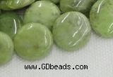 CPO18 15.5 inches 20mm flat round olivine gemstone beads wholesale