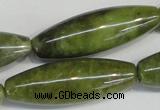 CPO26 15.5 inches 10*30mm rice olivine gemstone beads wholesale