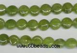 CPO28 15.5 inches 8mm flat round olivine gemstone beads wholesale