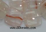 CPQ06 15.5 inches 20*20mm square natural pink quartz beads