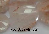 CPQ17 15.5 inches 30*40mm faceted oval natural pink quartz beads