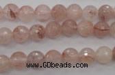 CPQ203 15.5 inches 8mm faceted round natural pink quartz beads