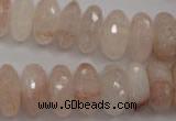 CPQ215 15.5 inches 8*16mm faceted rondelle natural pink quartz beads