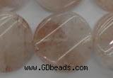 CPQ238 15.5 inches 28mm twisted coin natural pink quartz beads