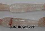 CPQ248 15.5 inches 10*40mm faceted teardrop natural pink quartz beads