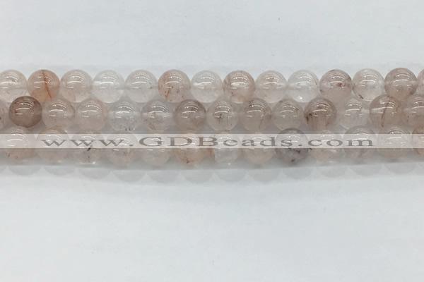 CPQ252 15.5 inches 8mm round natural pink quartz beads wholesale