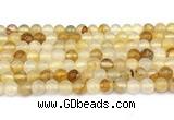 CPQ351 15.5 inches 6mm round yellow quartz gemstone beads