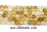 CPQ352 15.5 inches 8mm round yellow quartz gemstone beads