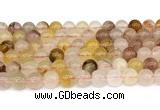 CPQ360 15.5 inches 4mm round pink & yellow quartz gemstone beads