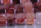 CPQ42 15.5 inches 11*15*15mm faceted triangle pink quartz beads