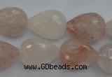 CPQ76 15.5 inches 15*20mm faceted teardrop natural pink quartz beads