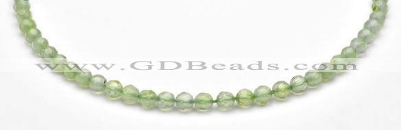 CPR04 A+ grade 6mm faceted round natural prehnite stone beads