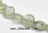 CPR07  A grade 10mm flat round natural prehnite gemstone beads