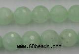 CPR115 15.5 inches 14mm faceted round natural prehnite beads wholesale