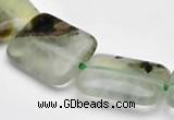 CPR14 A- grade 13*18mm rectangle natural Prehnite gemstone beads