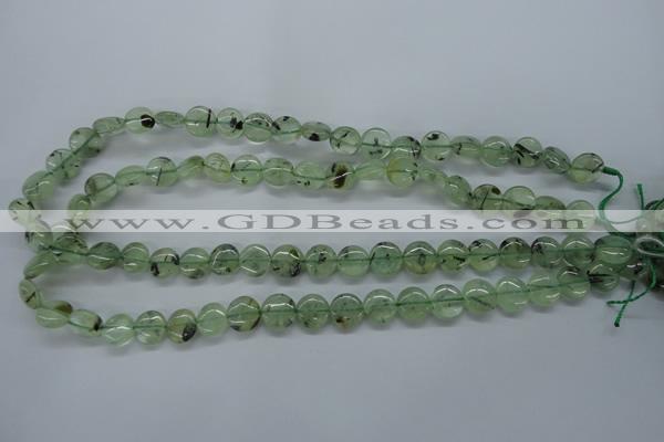 CPR212 15.5 inches 12mm flat round natural prehnite beads wholesale