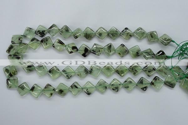 CPR238 15.5 inches 12*12mm diamond natural prehnite beads wholesale