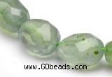 CPR24 A grade 11*15mm faceted pebble shape natural Prehnite bead