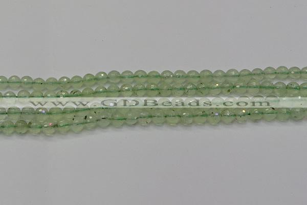 CPR333 15.5 inches 6mm faceted round natural prehnite beads