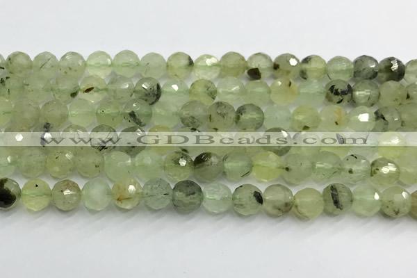 CPR436 15 inches 8mm faceted round prehnite beads