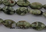 CPS136 15.5 inches 6*12mm marquise green peacock stone beads