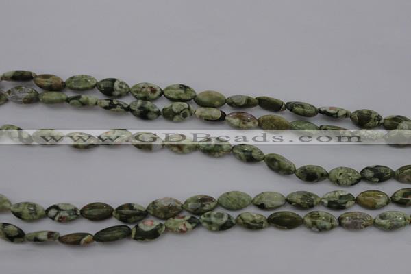 CPS136 15.5 inches 6*12mm marquise green peacock stone beads