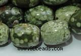 CPS16 15.5 inches 16*20mm egg-shaped green peacock stone beads