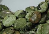 CPS44 15.5 inches 12*16mm oval green peacock stone beads wholesale