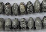 CPT160 15.5 inches 9*16mm rondelle grey picture jasper beads