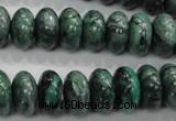 CPT200 15.5 inches 8*14mm rondelle green picture jasper beads