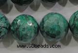 CPT220 15.5 inches 20mm faceted round green picture jasper beads