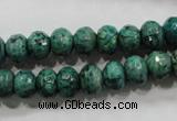 CPT223 15.5 inches 6*10mm faceted rondelle green picture jasper beads